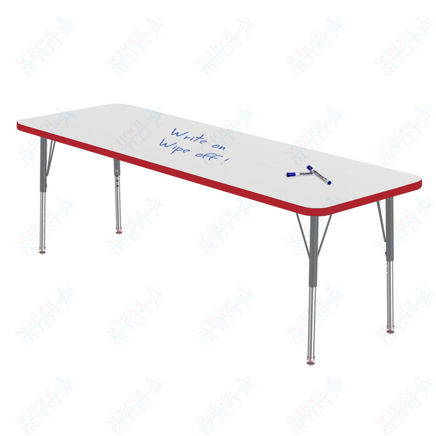 Marco MG2200 Series Rectangle Preschool Table w/ Dry Erase Top 24" x 72" Adj Height 16" - 24" (MG2230 - DA) - SchoolOutlet