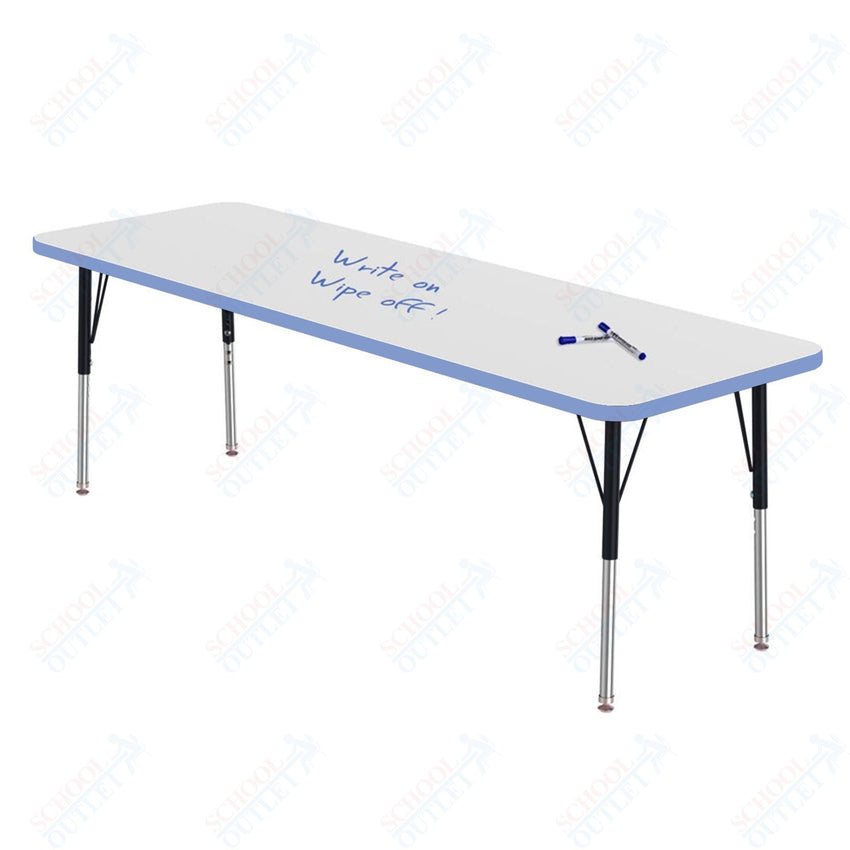 Marco MG2200 Series Rectangle Preschool Table w/ Dry Erase Top 24" x 72" Adj Height 16" - 24" (MG2230 - DA) - SchoolOutlet