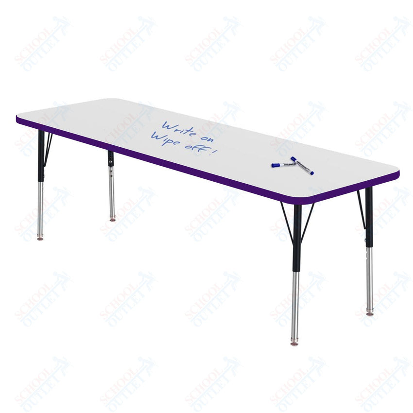 Marco MG2200 Series Rectangle Preschool Table w/ Dry Erase Top 24" x 72" Adj Height 16" - 24" (MG2230 - DA) - SchoolOutlet