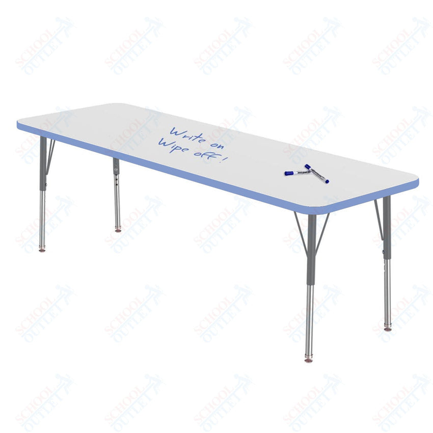 Marco MG2200 Series Rectangle Activity Table w/ Dry Erase Top 24" x 72" Adj Height 21" - 30" (MG2230 - DB) - SchoolOutlet
