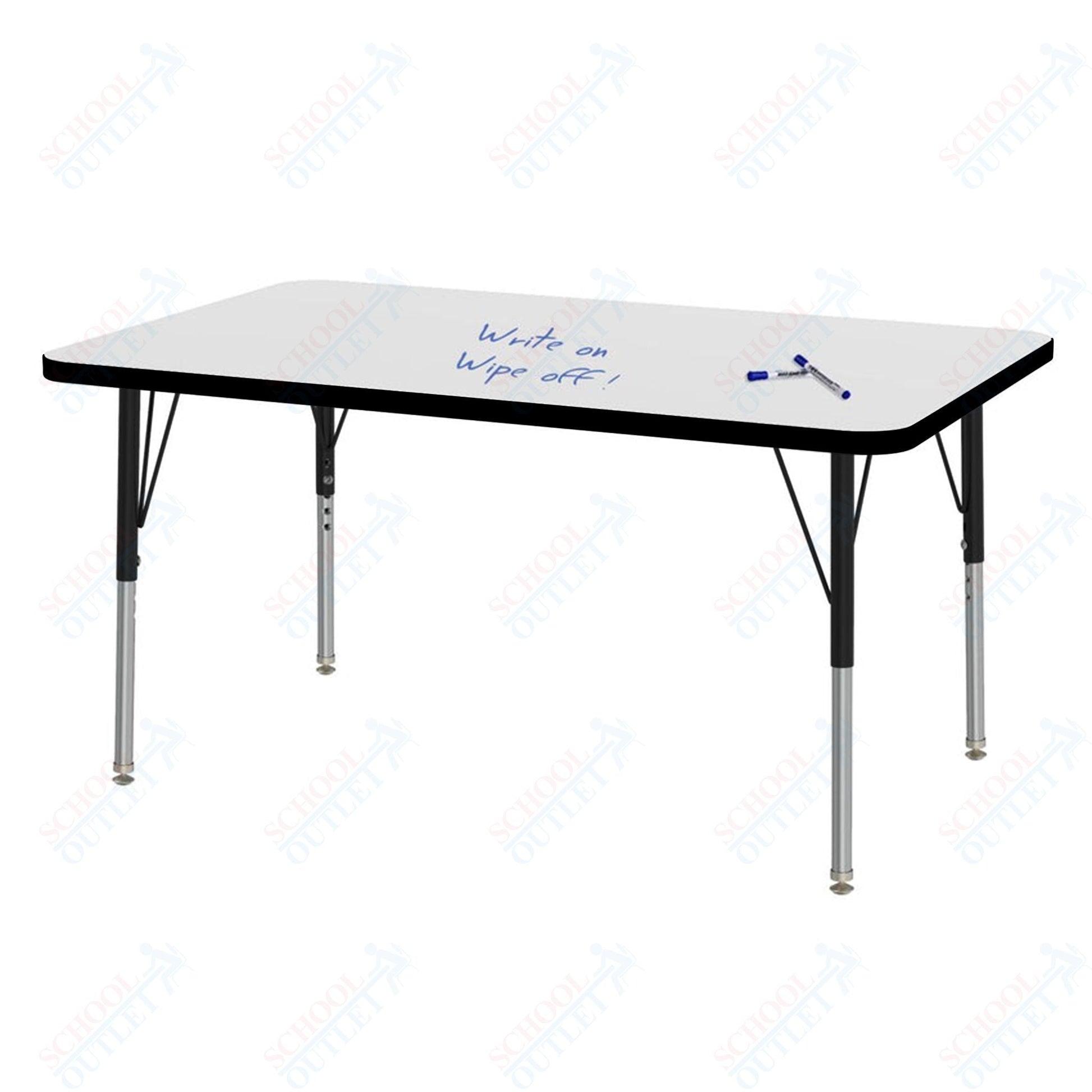 Marco MG2200 Series Rectangle Preschool Table w/ Dry Erase Top 30" x 48" Adj Height 16" - 24" (MG2236 - DA) - SchoolOutlet