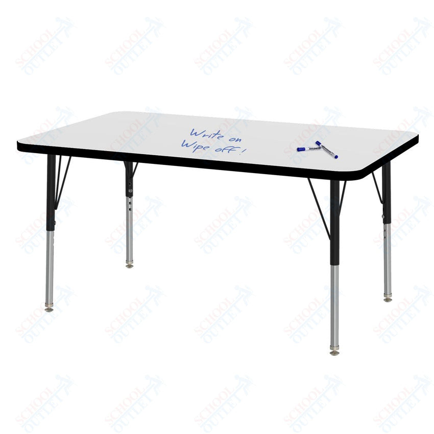 Marco MG2200 Series Rectangle Preschool Table w/ Dry Erase Top 30" x 48" Adj Height 16" - 24" (MG2236 - DA) - SchoolOutlet