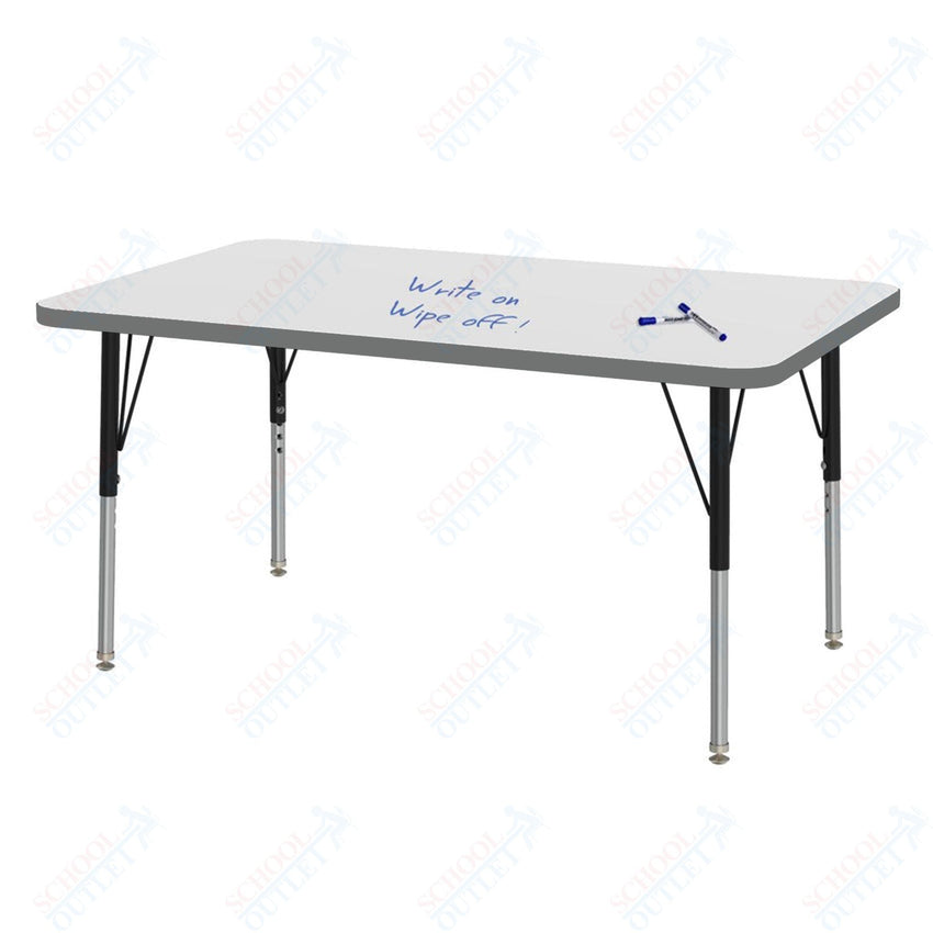 Marco MG2200 Series Rectangle Preschool Table w/ Dry Erase Top 30" x 48" Adj Height 16" - 24" (MG2236 - DA) - SchoolOutlet