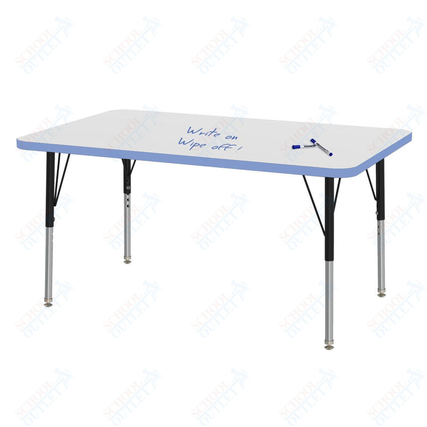 Marco MG2200 Series Rectangle Preschool Table w/ Dry Erase Top 30" x 48" Adj Height 16" - 24" (MG2236 - DA) - SchoolOutlet
