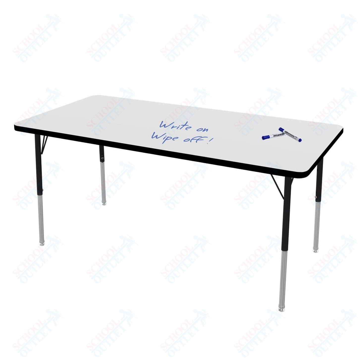 Marco MG2200 Series Rectangle Preschool Table w/ Dry Erase Top 30" x 60" Adj Height 16" - 24" (MG2237 - DA) - SchoolOutlet