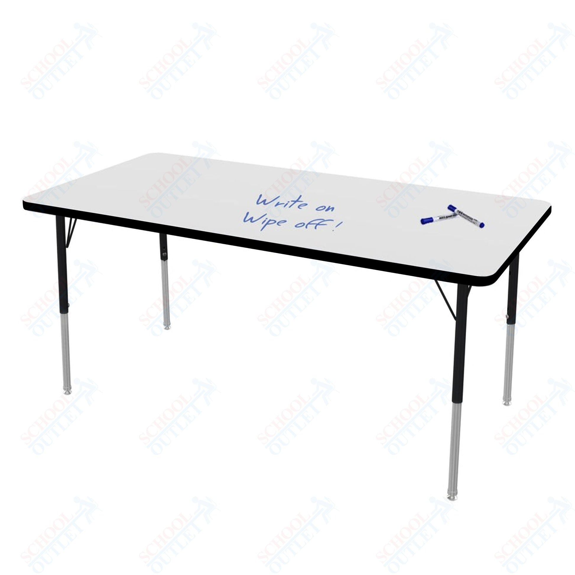 Marco MG2200 Series Rectangle Preschool Table w/ Dry Erase Top 30" x 60" Adj Height 16" - 24" (MG2237 - DA) - SchoolOutlet
