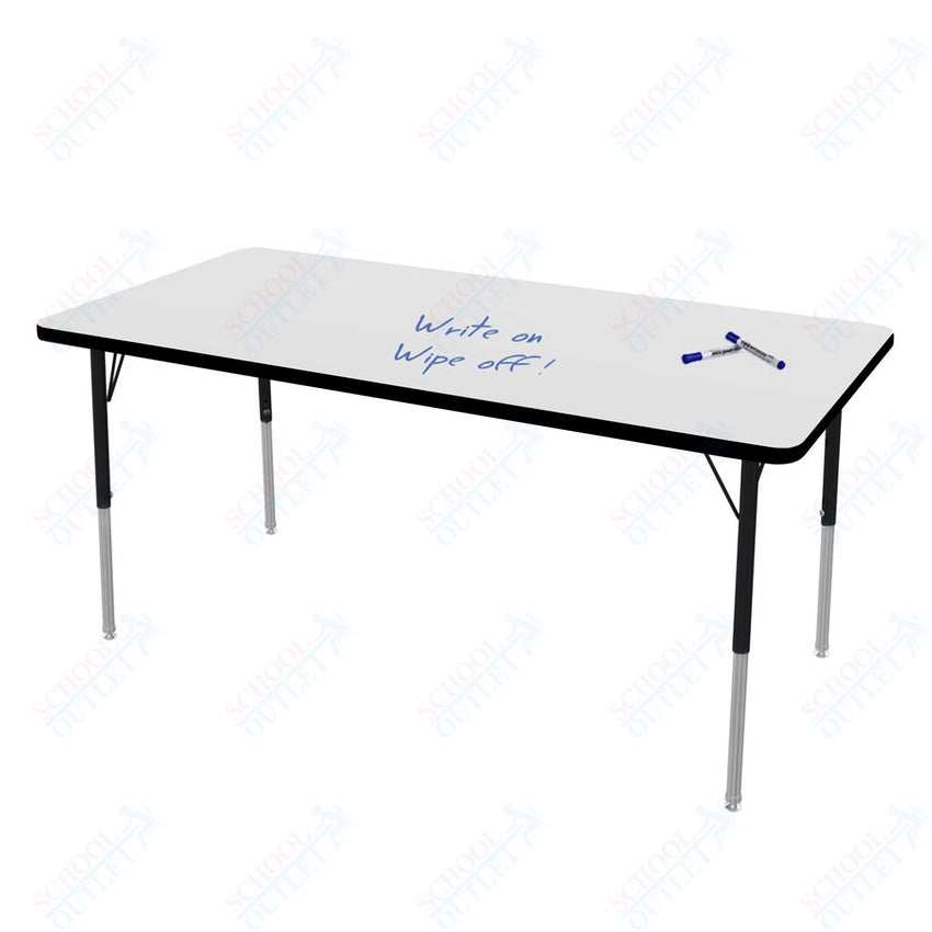 Marco MG2200 Series Rectangle Preschool Table w/ Dry Erase Top 30" x 60" Adj Height 16" - 24" (MG2237 - DA) - SchoolOutlet