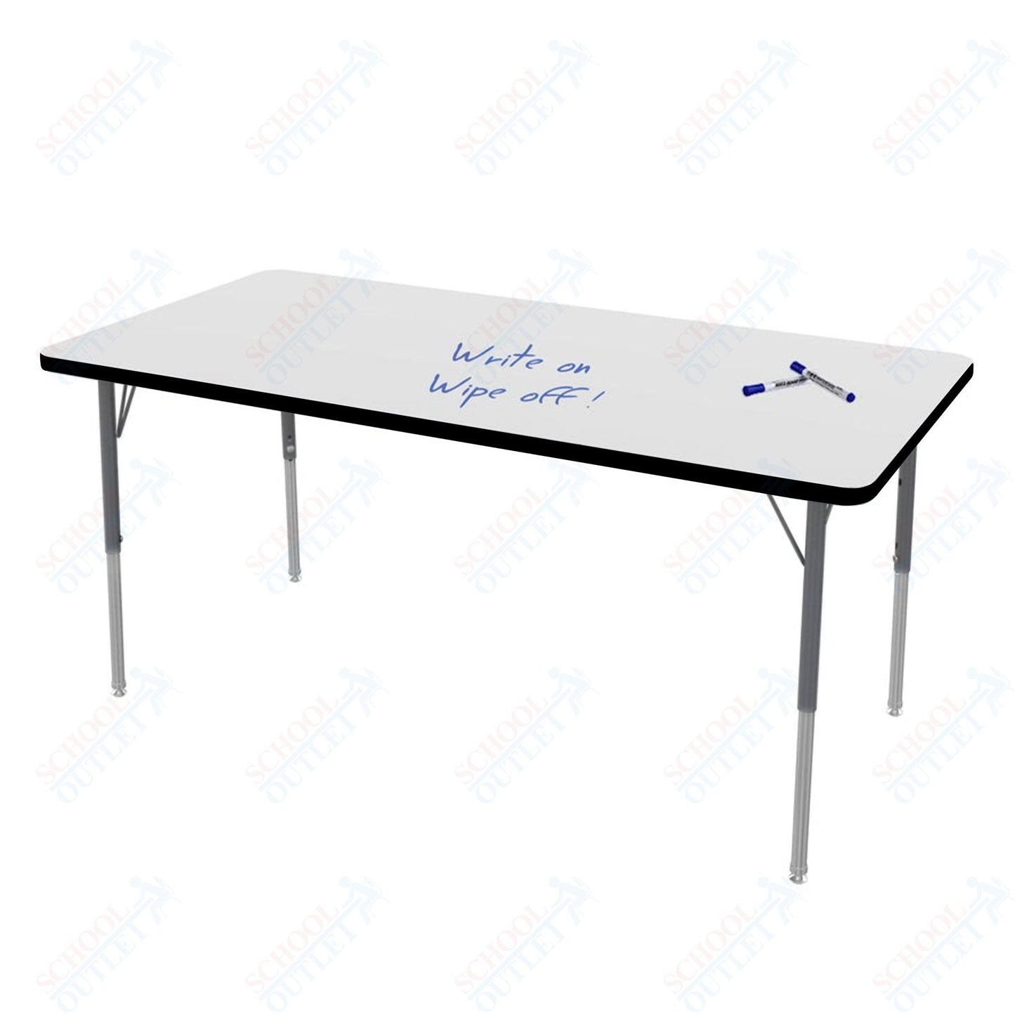 Marco MG2200 Series Rectangle Preschool Table w/ Dry Erase Top 30" x 60" Adj Height 16" - 24" (MG2237 - DA) - SchoolOutlet