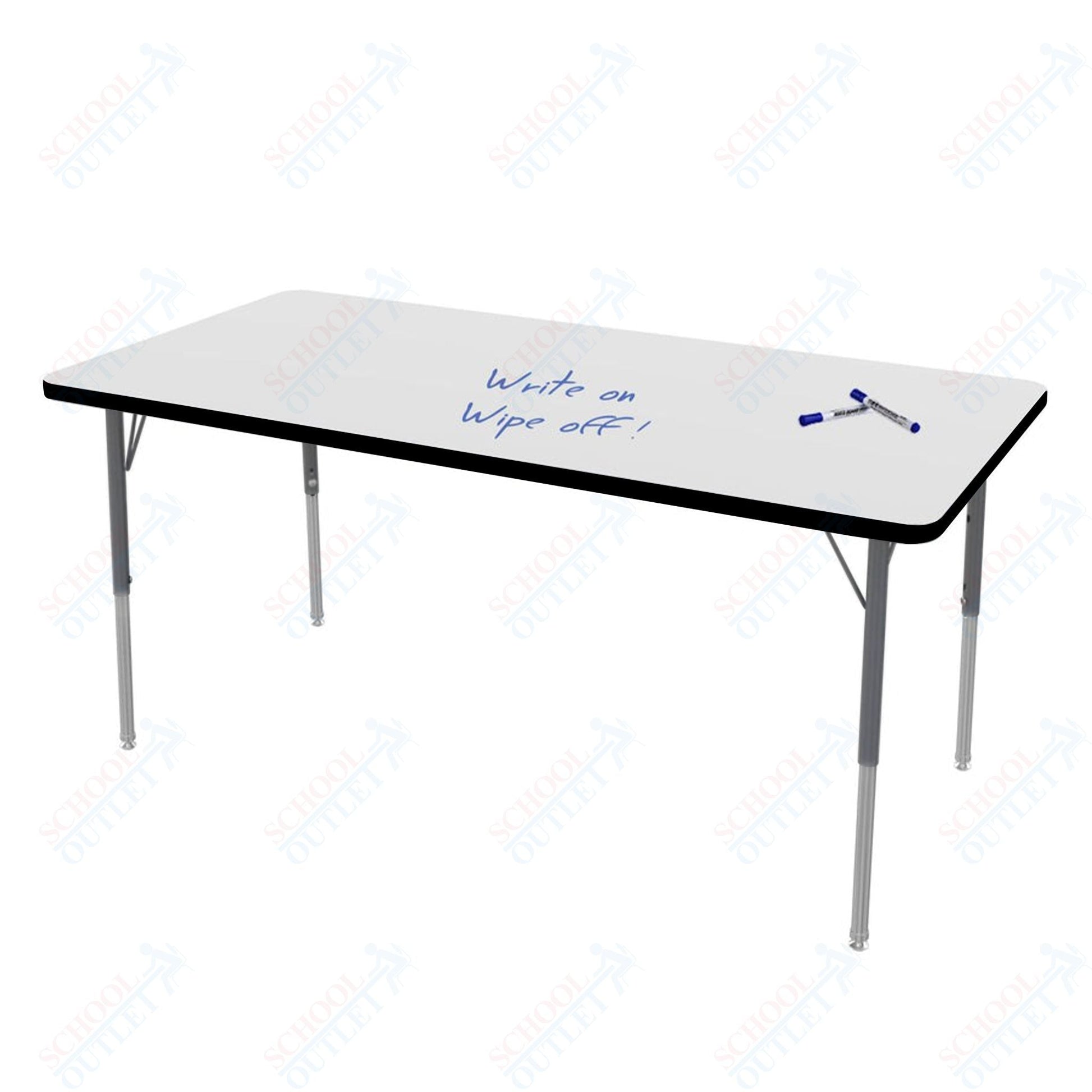 Marco MG2200 Series Rectangle Preschool Table w/ Dry Erase Top 30" x 60" Adj Height 16" - 24" (MG2237 - DA) - SchoolOutlet