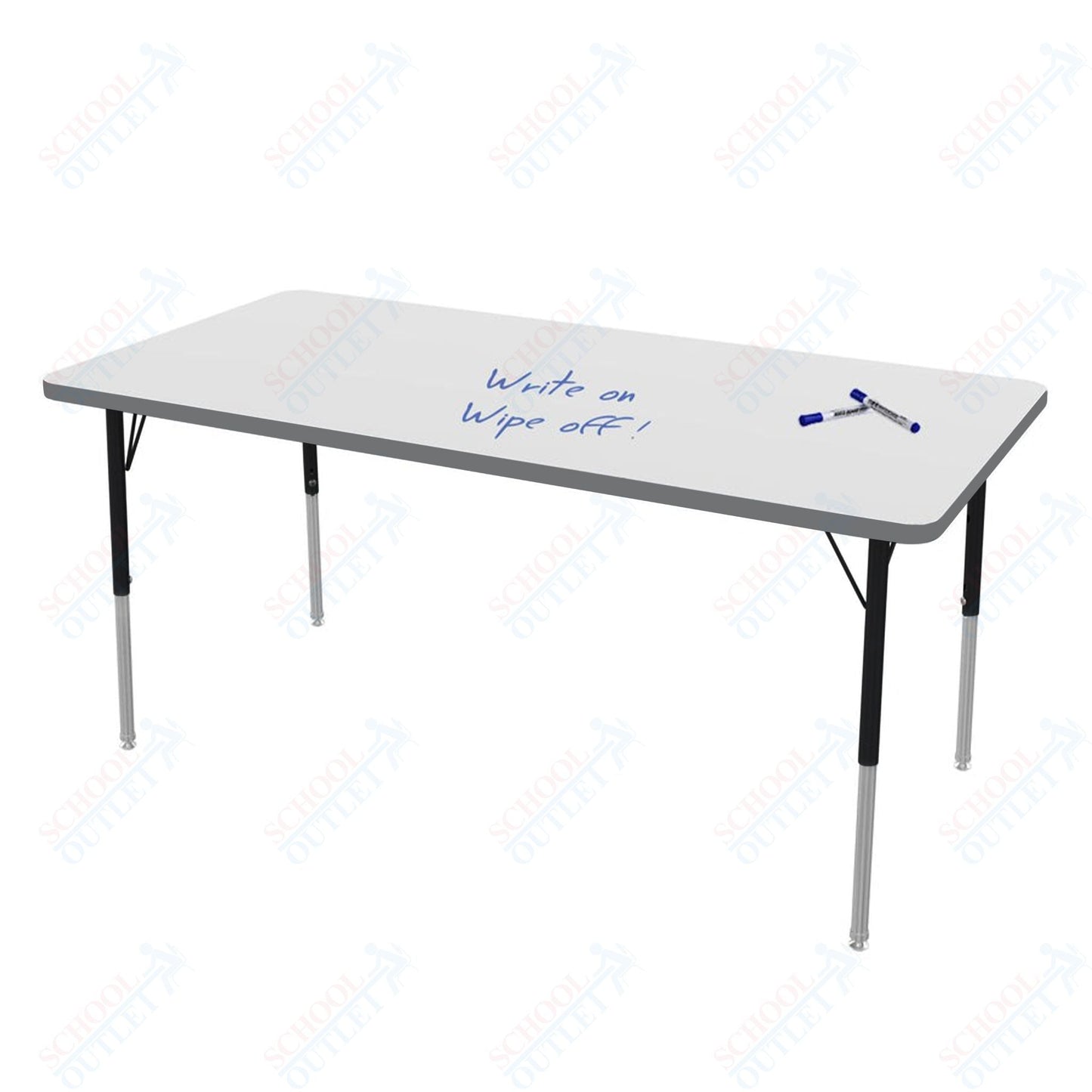 Marco MG2200 Series Rectangle Preschool Table w/ Dry Erase Top 30" x 60" Adj Height 16" - 24" (MG2237 - DA) - SchoolOutlet
