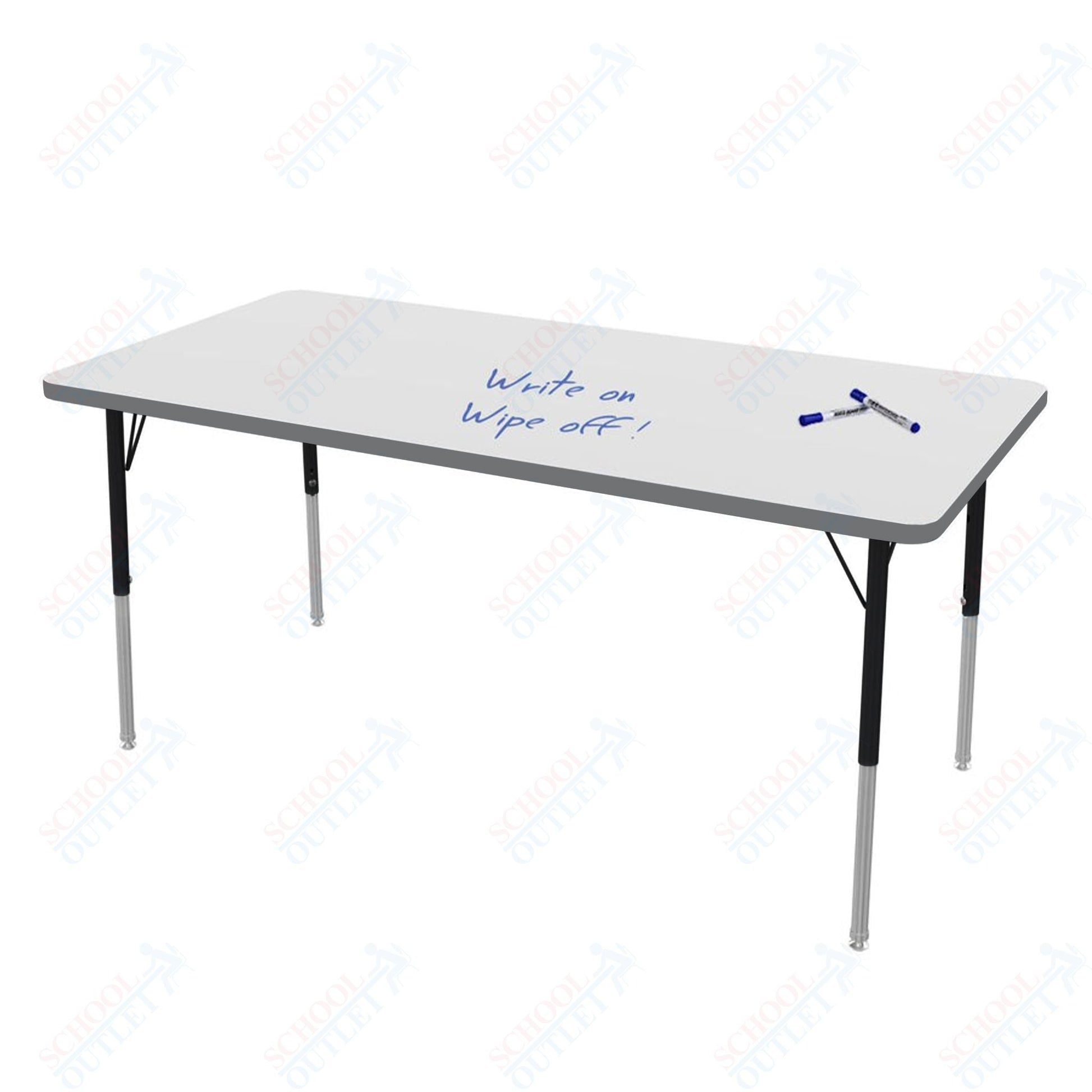 Marco MG2200 Series Rectangle Preschool Table w/ Dry Erase Top 30" x 60" Adj Height 16" - 24" (MG2237 - DA) - SchoolOutlet