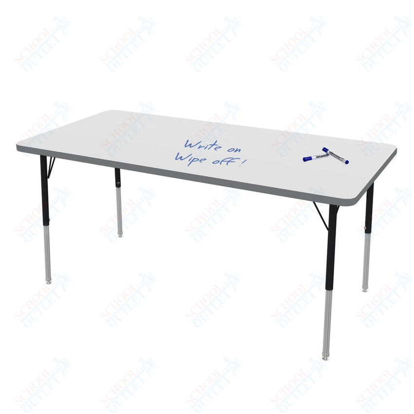 Marco MG2200 Series Rectangle Preschool Table w/ Dry Erase Top 30" x 60" Adj Height 16" - 24" (MG2237 - DA) - SchoolOutlet