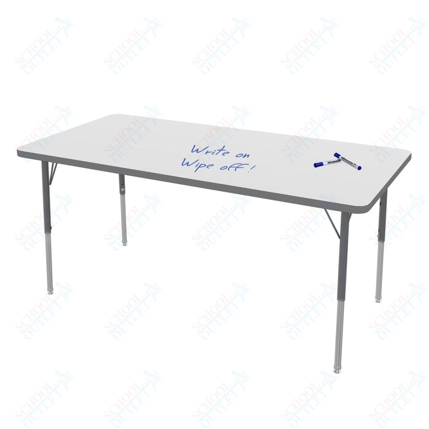 Marco MG2200 Series Rectangle Preschool Table w/ Dry Erase Top 30" x 60" Adj Height 16" - 24" (MG2237 - DA) - SchoolOutlet