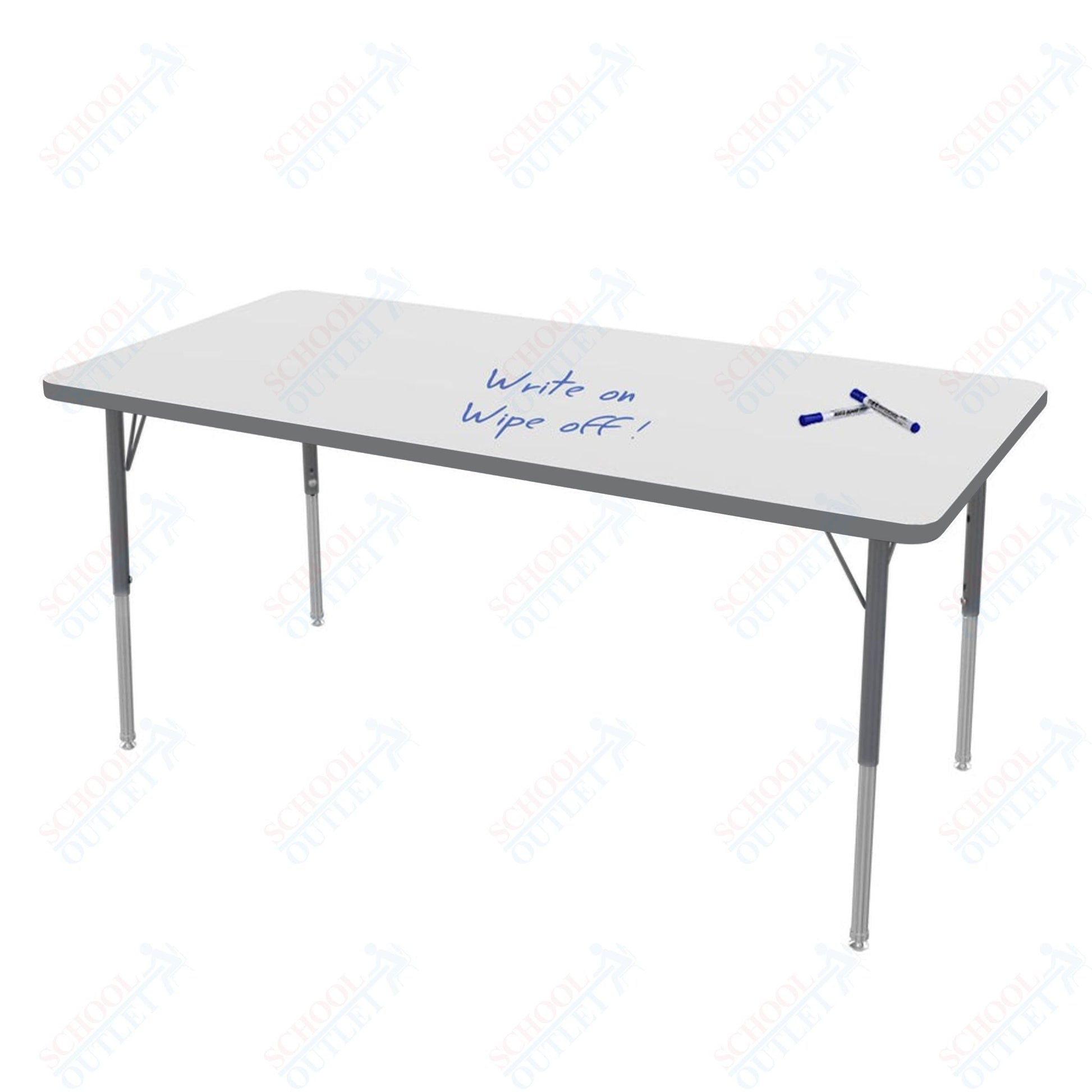 Marco MG2200 Series Rectangle Preschool Table w/ Dry Erase Top 30" x 60" Adj Height 16" - 24" (MG2237 - DA) - SchoolOutlet