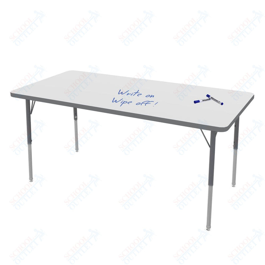 Marco MG2200 Series Rectangle Preschool Table w/ Dry Erase Top 30" x 60" Adj Height 16" - 24" (MG2237 - DA) - SchoolOutlet
