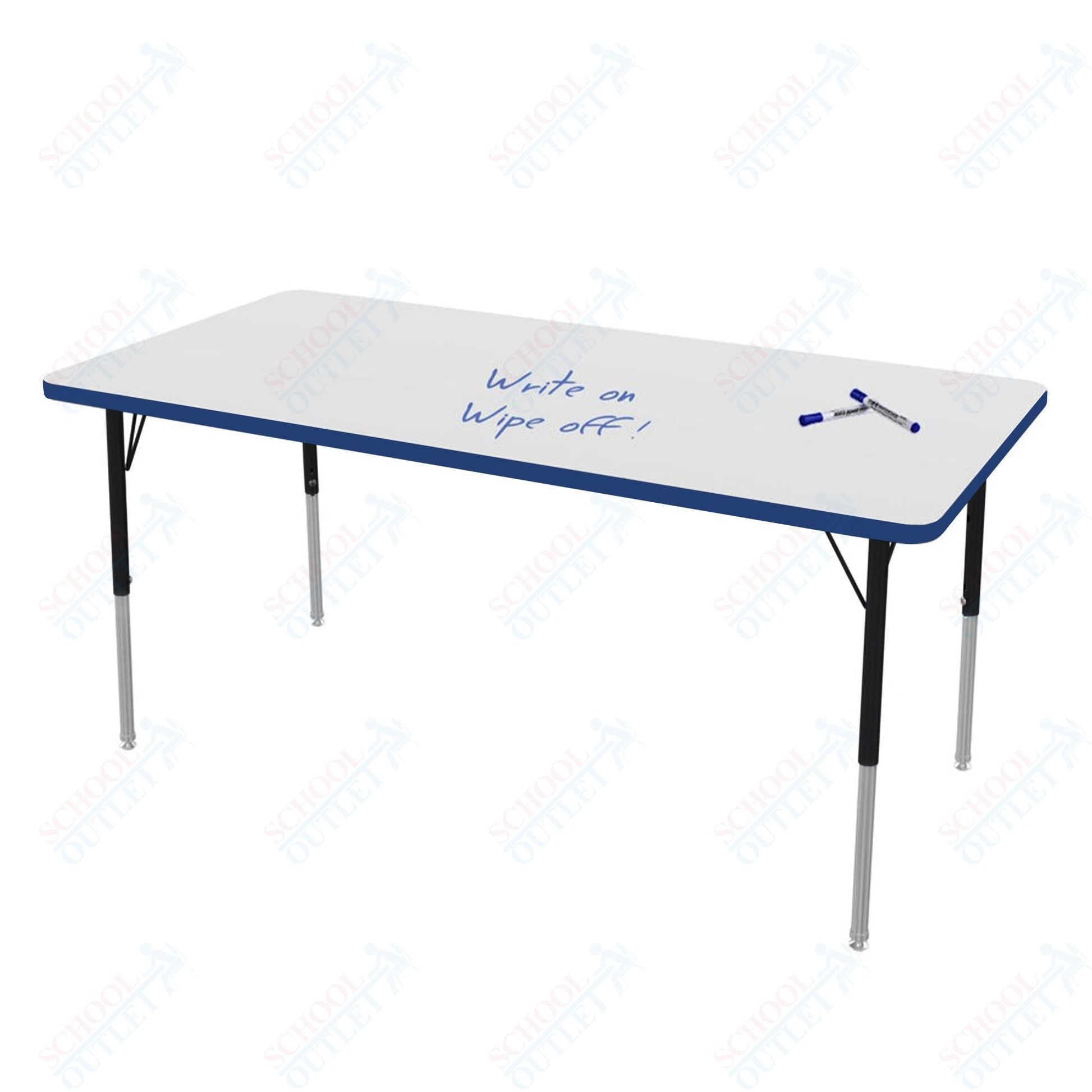 Marco MG2200 Series Rectangle Preschool Table w/ Dry Erase Top 30" x 60" Adj Height 16" - 24" (MG2237 - DA) - SchoolOutlet
