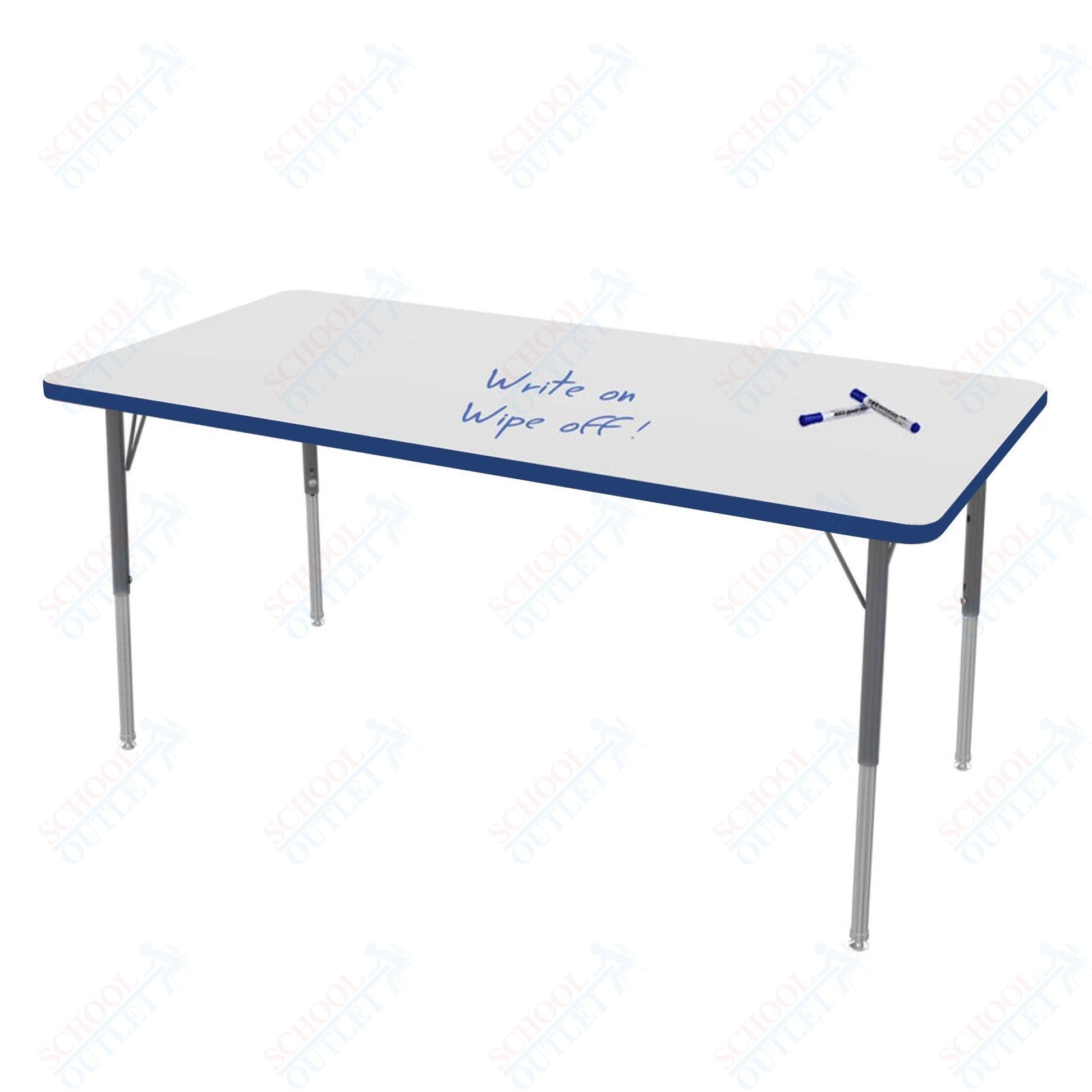 Marco MG2200 Series Rectangle Preschool Table w/ Dry Erase Top 30" x 60" Adj Height 16" - 24" (MG2237 - DA) - SchoolOutlet