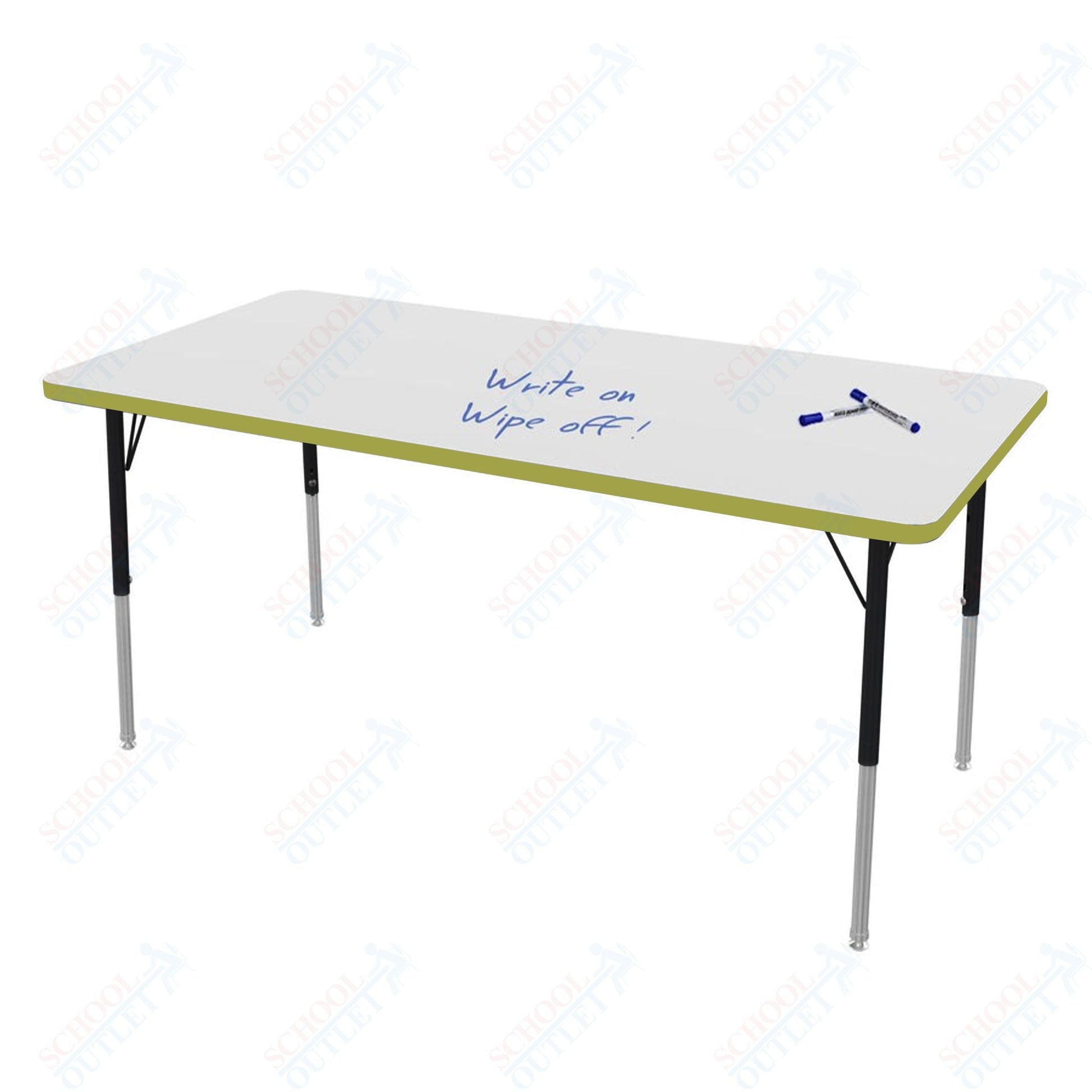 Marco MG2200 Series Rectangle Preschool Table w/ Dry Erase Top 30" x 60" Adj Height 16" - 24" (MG2237 - DA) - SchoolOutlet