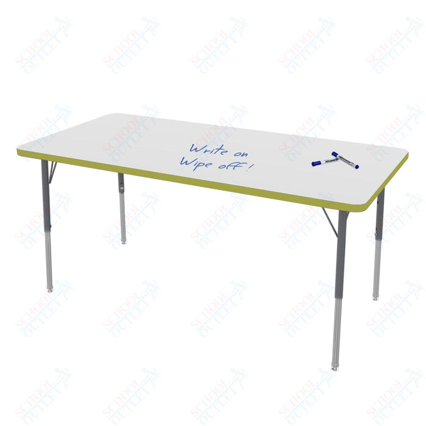 Marco MG2200 Series Rectangle Preschool Table w/ Dry Erase Top 30" x 60" Adj Height 16" - 24" (MG2237 - DA) - SchoolOutlet