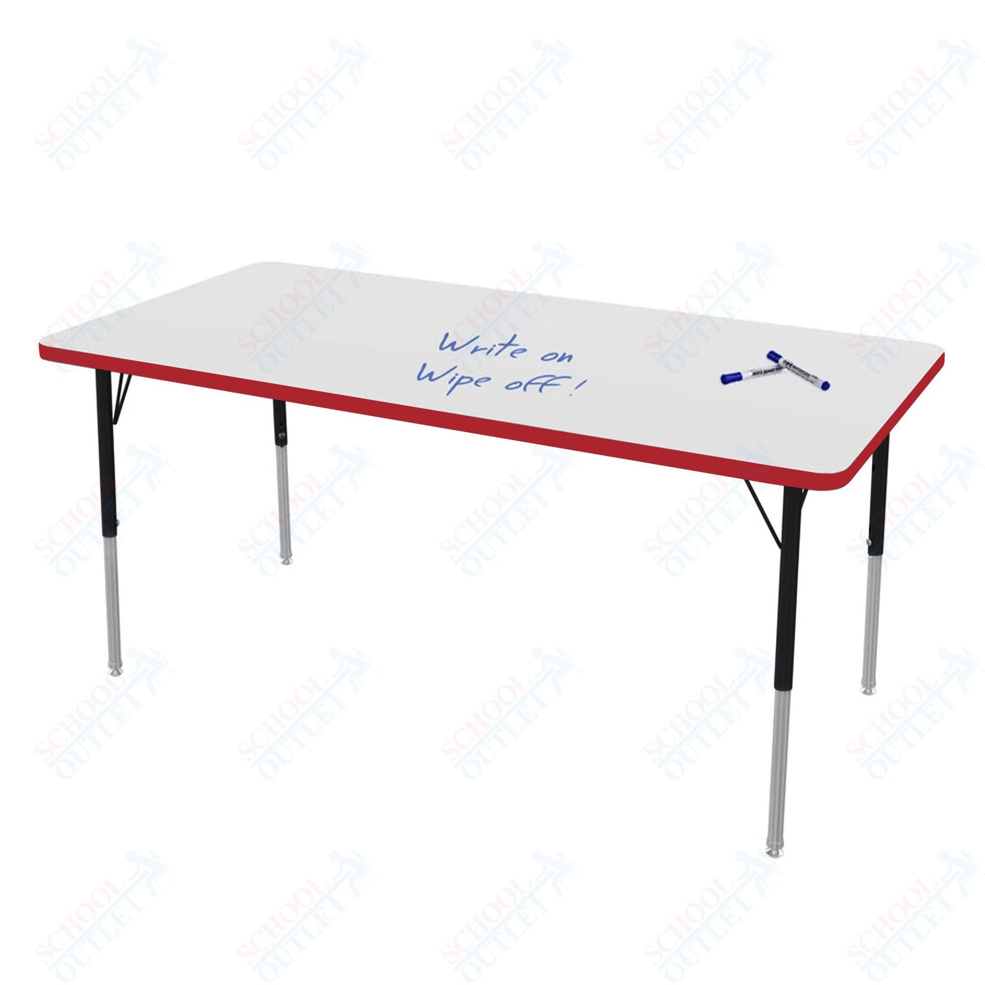 Marco MG2200 Series Rectangle Preschool Table w/ Dry Erase Top 30" x 60" Adj Height 16" - 24" (MG2237 - DA) - SchoolOutlet
