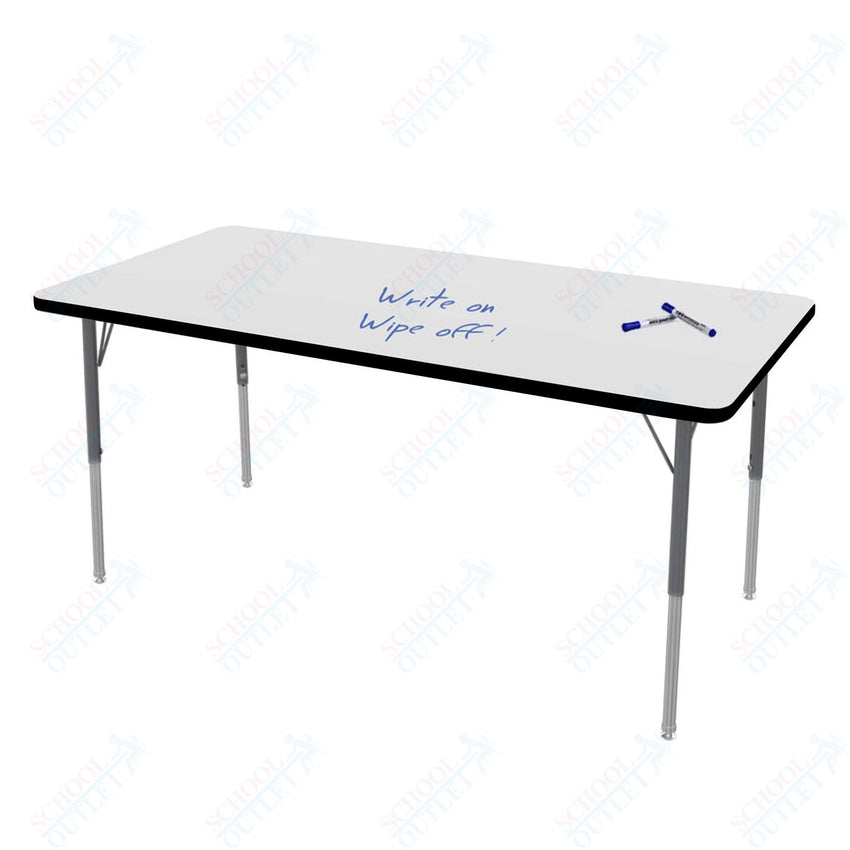 Marco MG2200 Series Rectangle Activity Table w/ Dry Erase Top 30" x 60" Adj Height 21" - 30" (MG2237 - DB) - SchoolOutlet