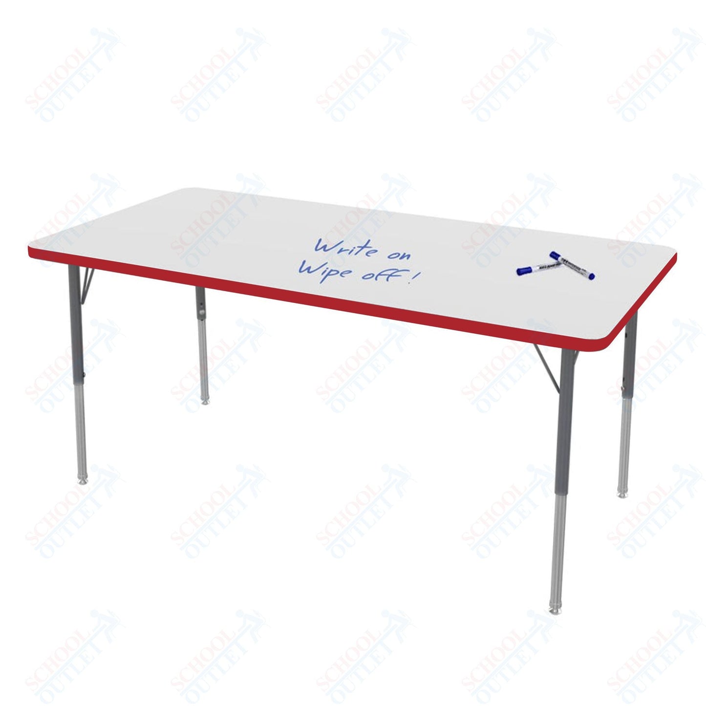 Marco MG2200 Series Rectangle Activity Table w/ Dry Erase Top 30" x 60" Adj Height 21" - 30" (MG2237 - DB) - SchoolOutlet