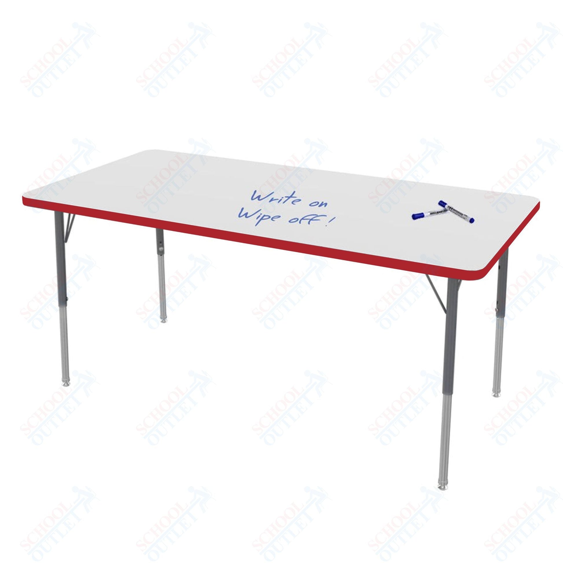 Marco MG2200 Series Rectangle Activity Table w/ Dry Erase Top 30" x 60" Adj Height 21" - 30" (MG2237 - DB) - SchoolOutlet