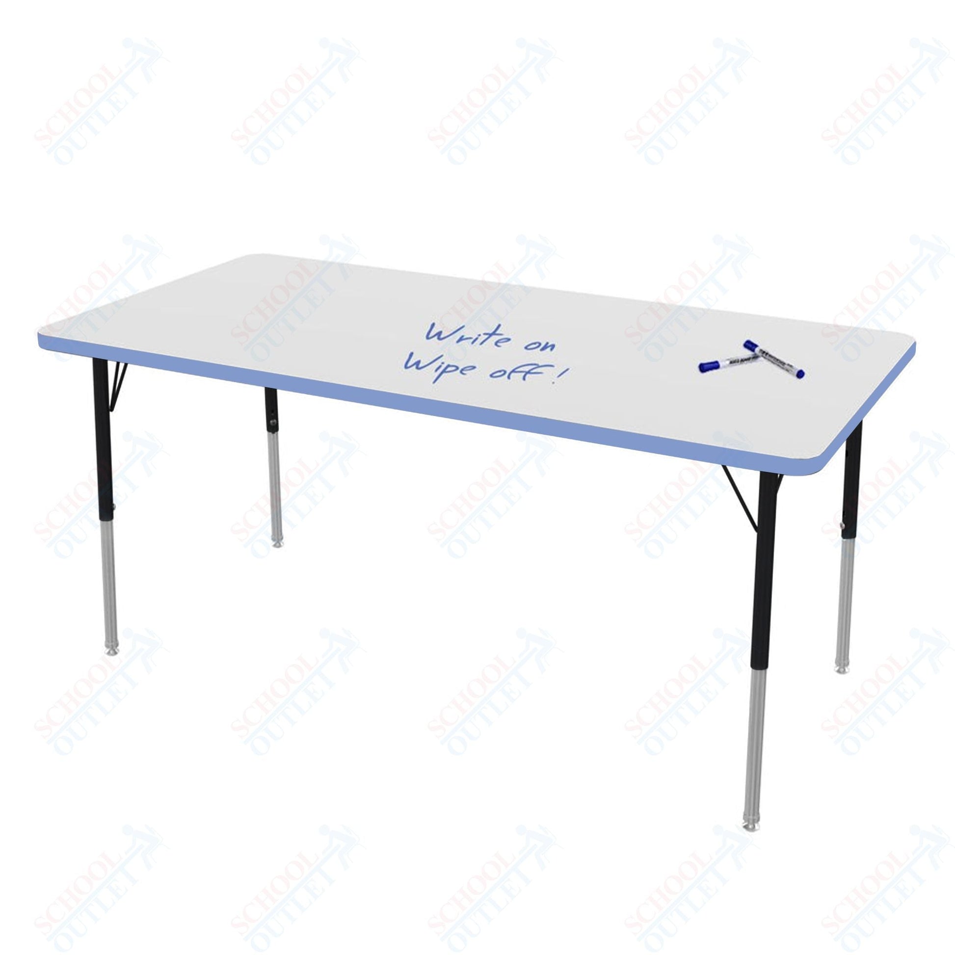 Marco MG2200 Series Rectangle Activity Table w/ Dry Erase Top 30" x 60" Adj Height 21" - 30" (MG2237 - DB) - SchoolOutlet