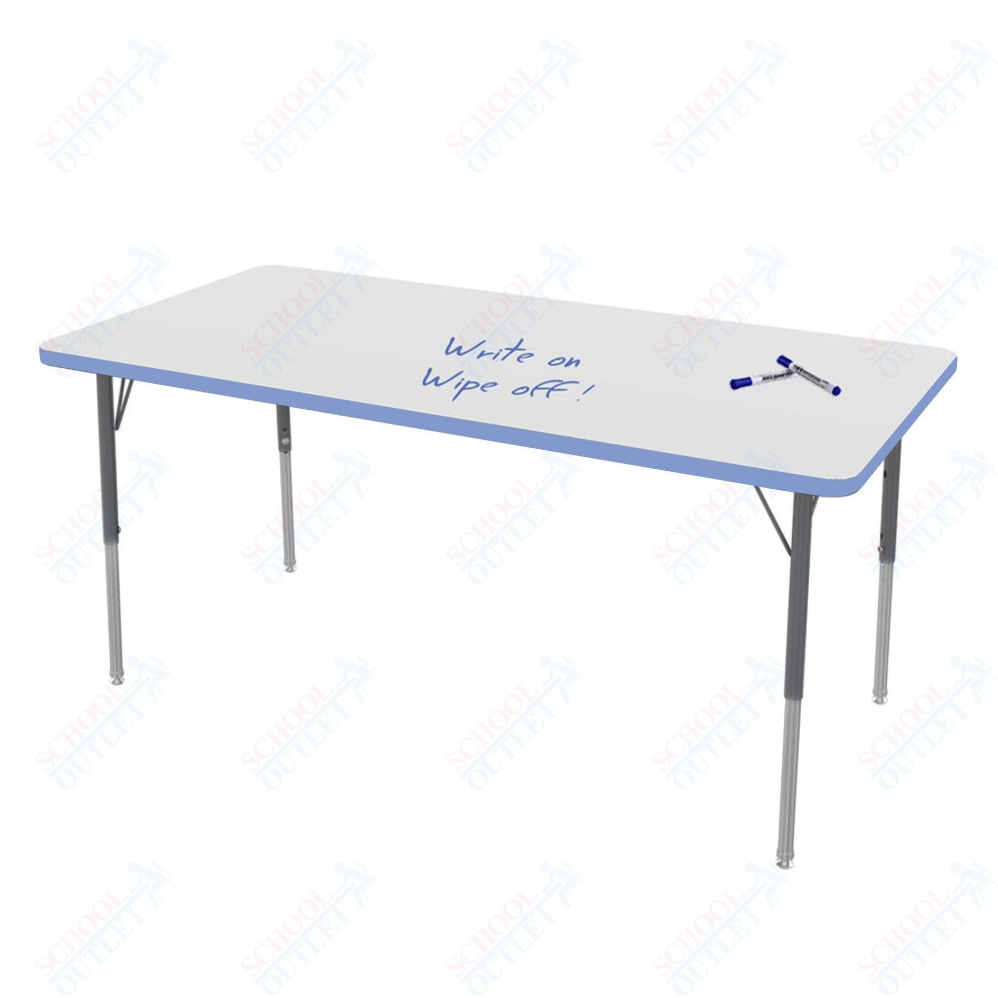 Marco MG2200 Series Rectangle Activity Table w/ Dry Erase Top 30" x 60" Adj Height 21" - 30" (MG2237 - DB) - SchoolOutlet
