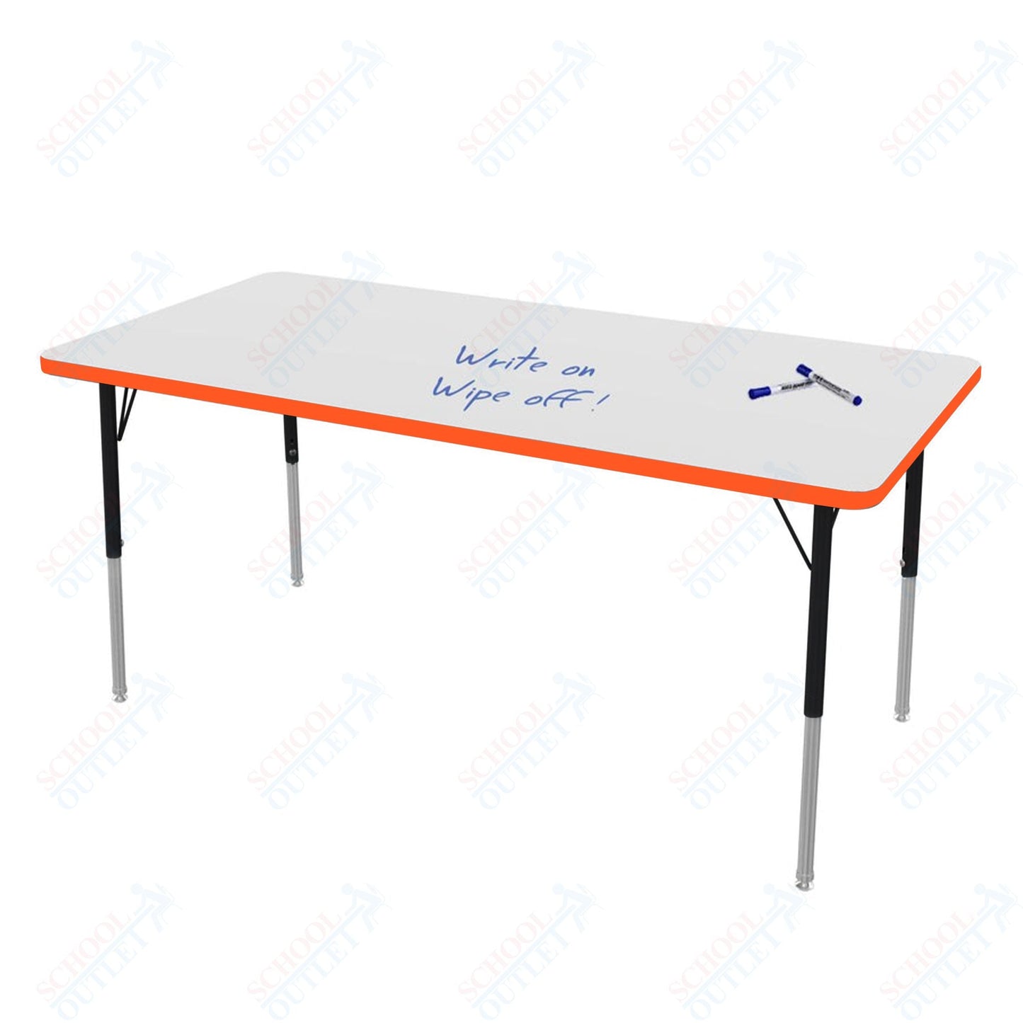 Marco MG2200 Series Rectangle Activity Table w/ Dry Erase Top 30" x 60" Adj Height 21" - 30" (MG2237 - DB) - SchoolOutlet