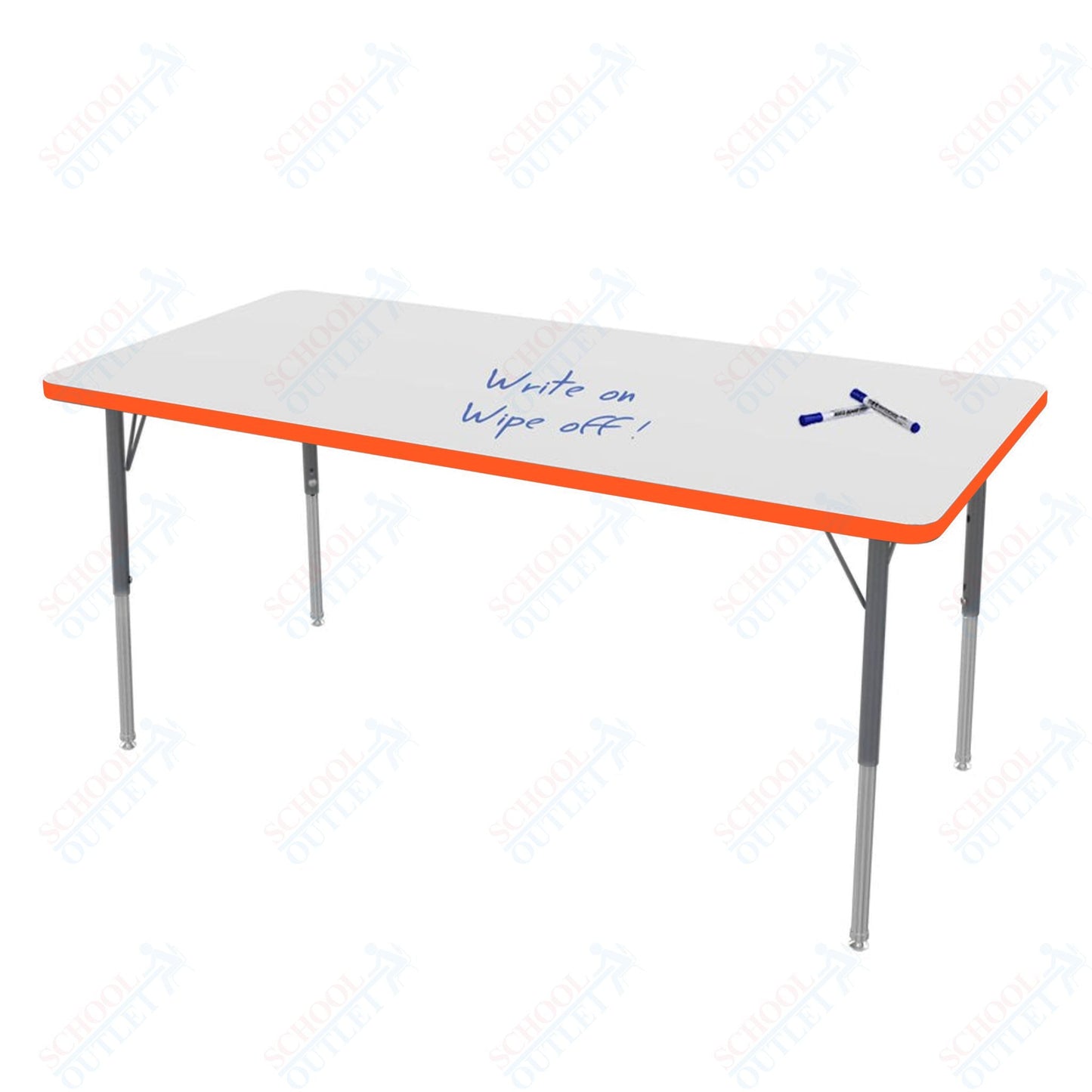 Marco MG2200 Series Rectangle Activity Table w/ Dry Erase Top 30" x 60" Adj Height 21" - 30" (MG2237 - DB) - SchoolOutlet