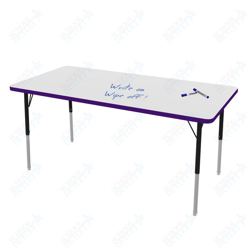 Marco MG2200 Series Rectangle Activity Table w/ Dry Erase Top 30" x 60" Adj Height 21" - 30" (MG2237 - DB) - SchoolOutlet