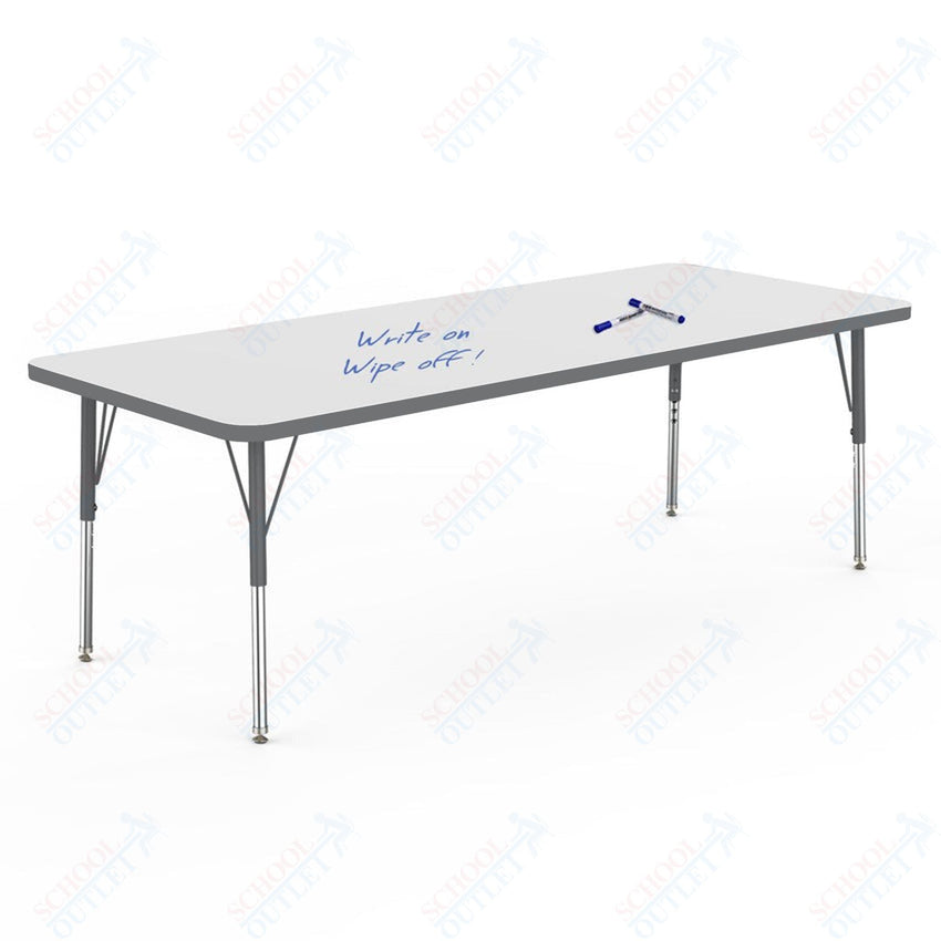Marco MG2200 Series Rectangle Preschool Table w/ Dry Erase Top 30" x 72" Adj Height 16" - 24" (MG2238 - DA) - SchoolOutlet