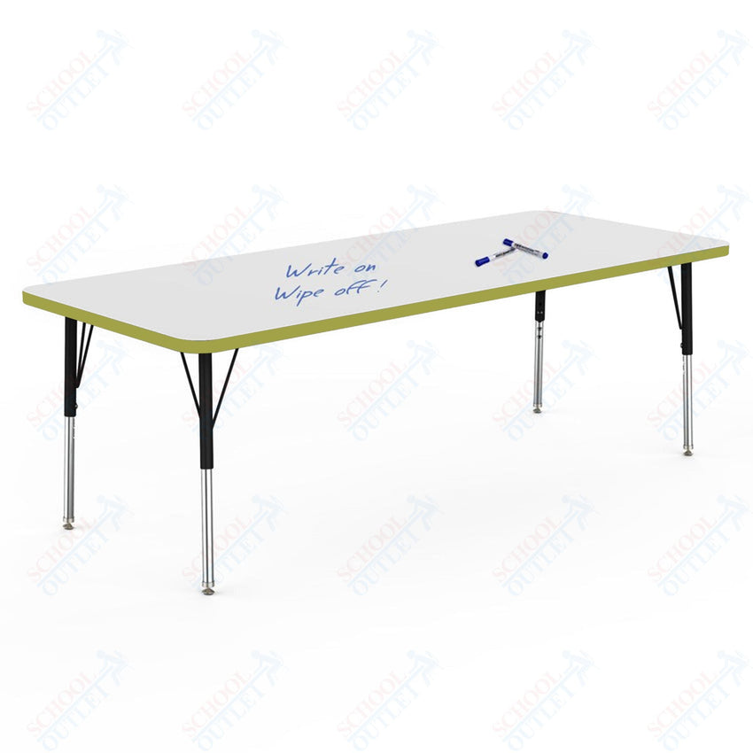 Marco MG2200 Series Rectangle Preschool Table w/ Dry Erase Top 30" x 72" Adj Height 16" - 24" (MG2238 - DA) - SchoolOutlet