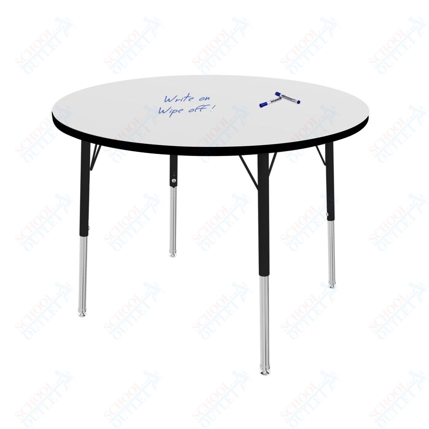 Marco MG2200 Series 36" Round Preschool Table w/ Dry Erase Top Adj Height 16" - 24" (MG2244 - DA) - SchoolOutlet