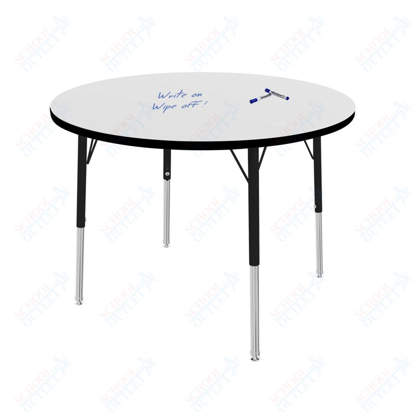 Marco MG2200 Series 36" Round Preschool Table w/ Dry Erase Top Adj Height 16" - 24" (MG2244 - DA) - SchoolOutlet