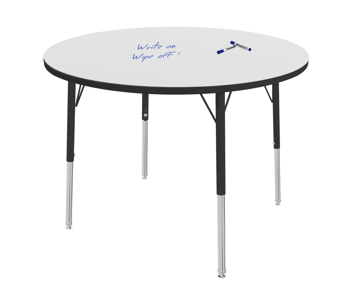 Marco MG2200 Series 36" Round Preschool Table w/ Dry Erase Top Adj Height 16" - 24" (MG2244 - DA) - SchoolOutlet