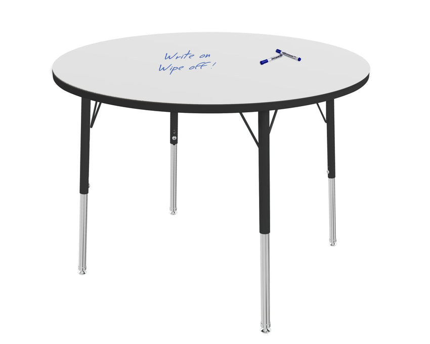 Marco MG2200 Series 36" Round Preschool Table w/ Dry Erase Top Adj Height 16" - 24" (MG2244 - DA) - SchoolOutlet