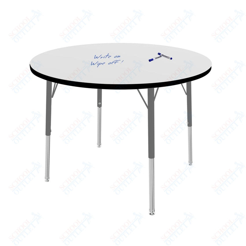 Marco MG2200 Series 36" Round Preschool Table w/ Dry Erase Top Adj Height 16" - 24" (MG2244 - DA) - SchoolOutlet