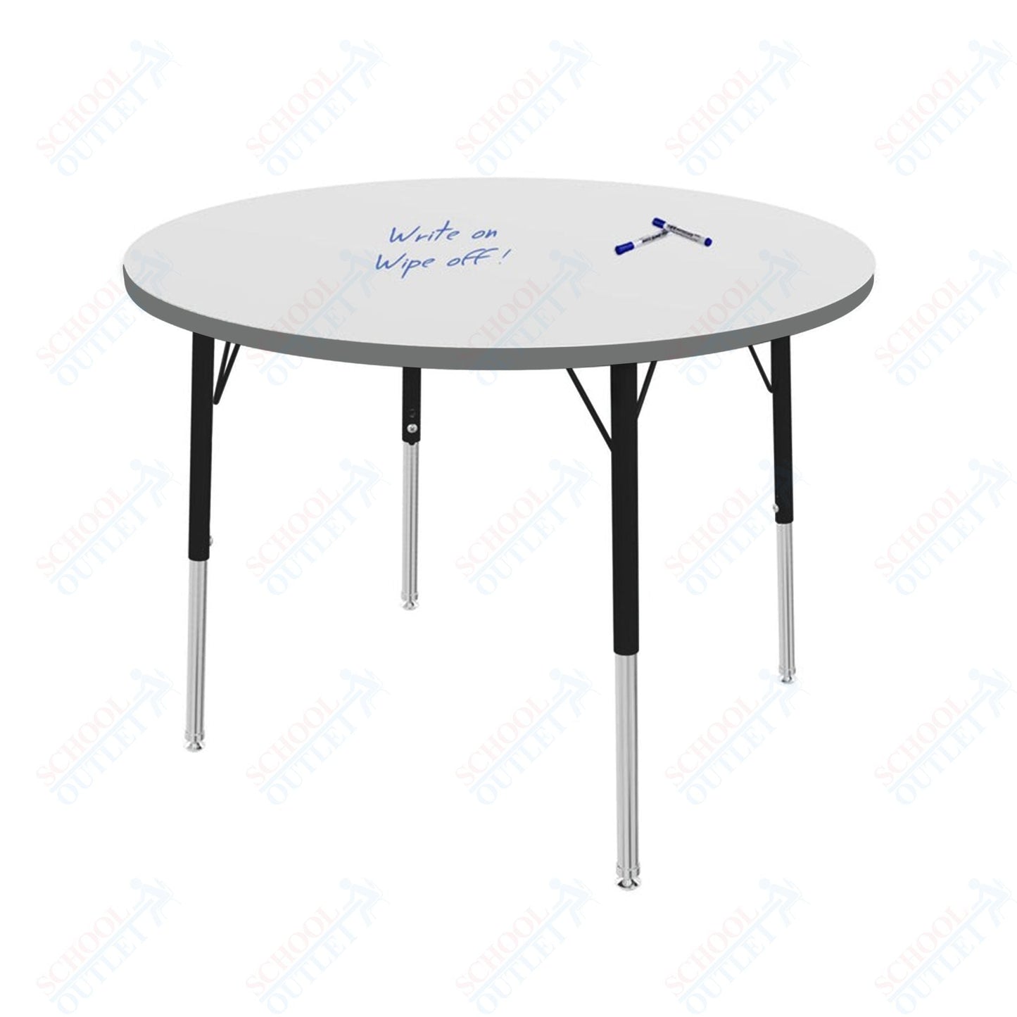 Marco MG2200 Series 36" Round Preschool Table w/ Dry Erase Top Adj Height 16" - 24" (MG2244 - DA) - SchoolOutlet