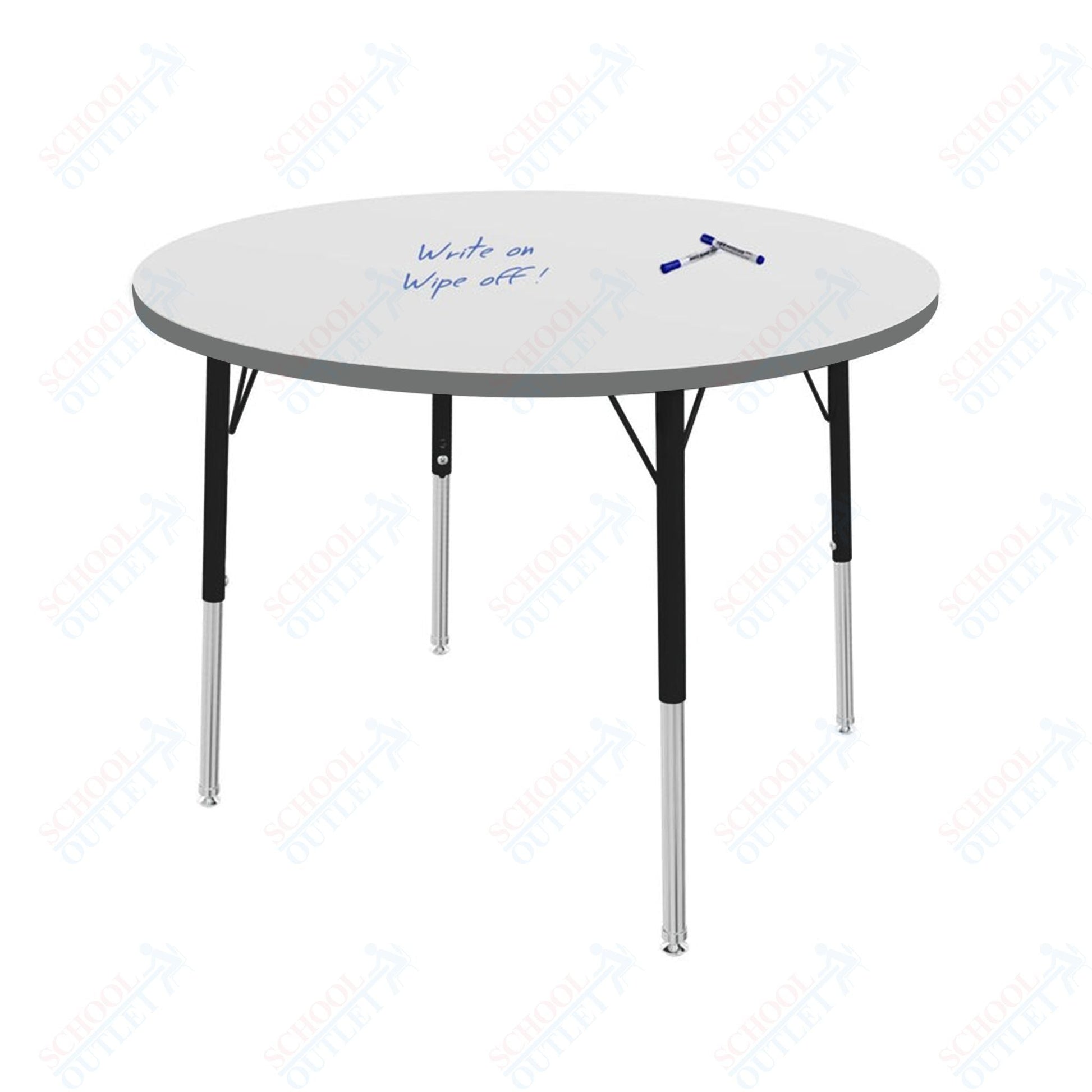 Marco MG2200 Series 36" Round Preschool Table w/ Dry Erase Top Adj Height 16" - 24" (MG2244 - DA) - SchoolOutlet