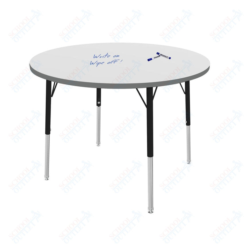 Marco MG2200 Series 36" Round Preschool Table w/ Dry Erase Top Adj Height 16" - 24" (MG2244 - DA) - SchoolOutlet