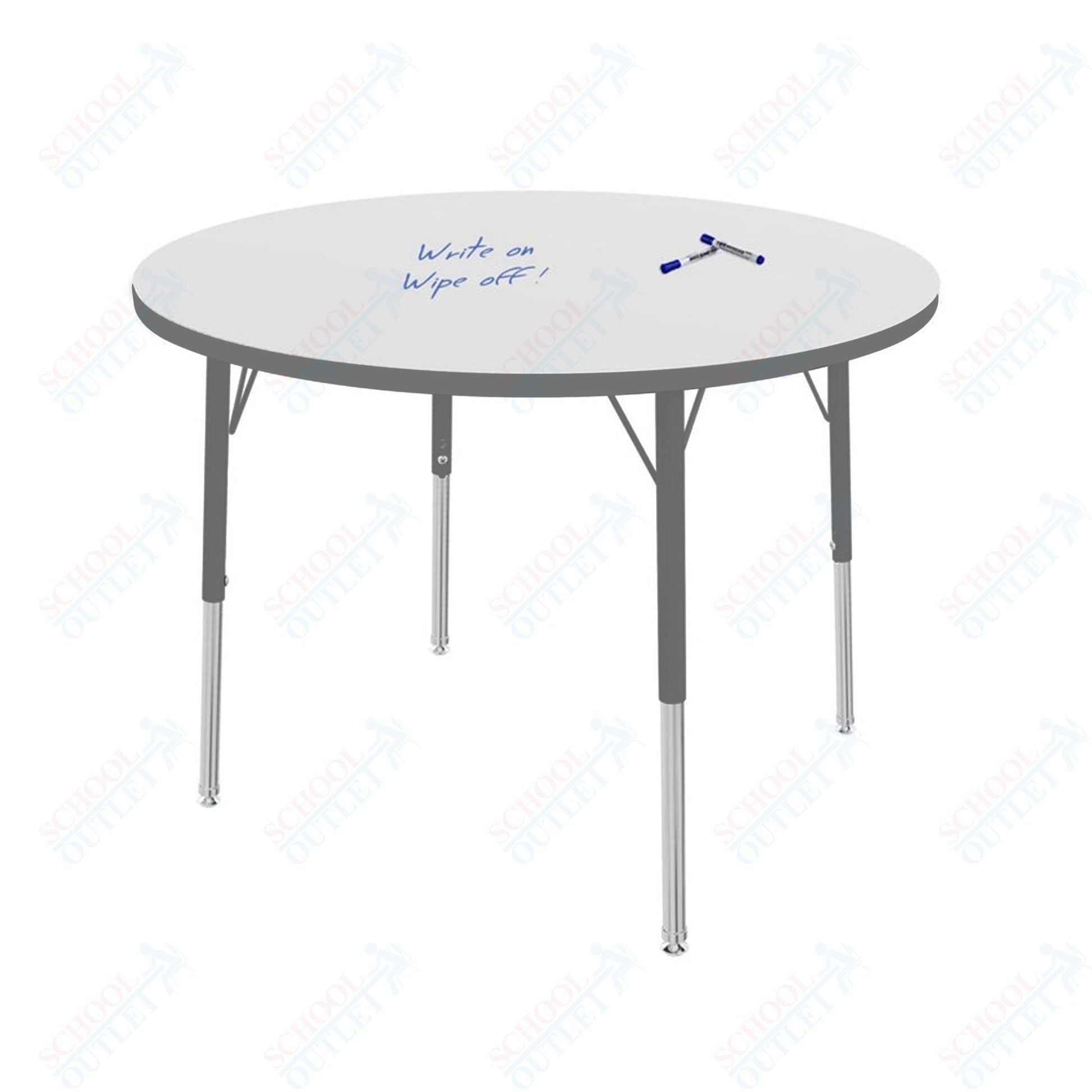 Marco MG2200 Series 36" Round Preschool Table w/ Dry Erase Top Adj Height 16" - 24" (MG2244 - DA) - SchoolOutlet