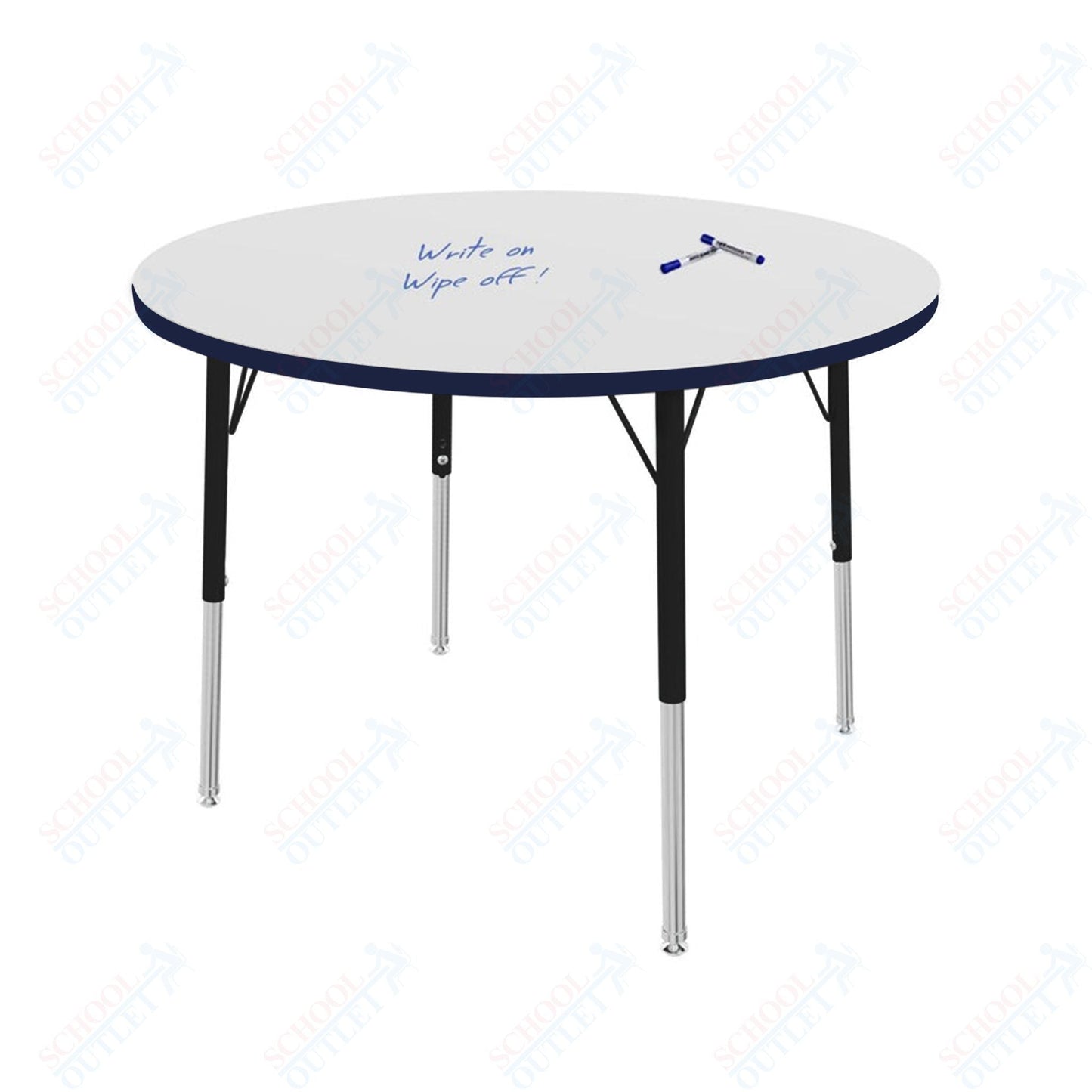 Marco MG2200 Series 36" Round Preschool Table w/ Dry Erase Top Adj Height 16" - 24" (MG2244 - DA) - SchoolOutlet