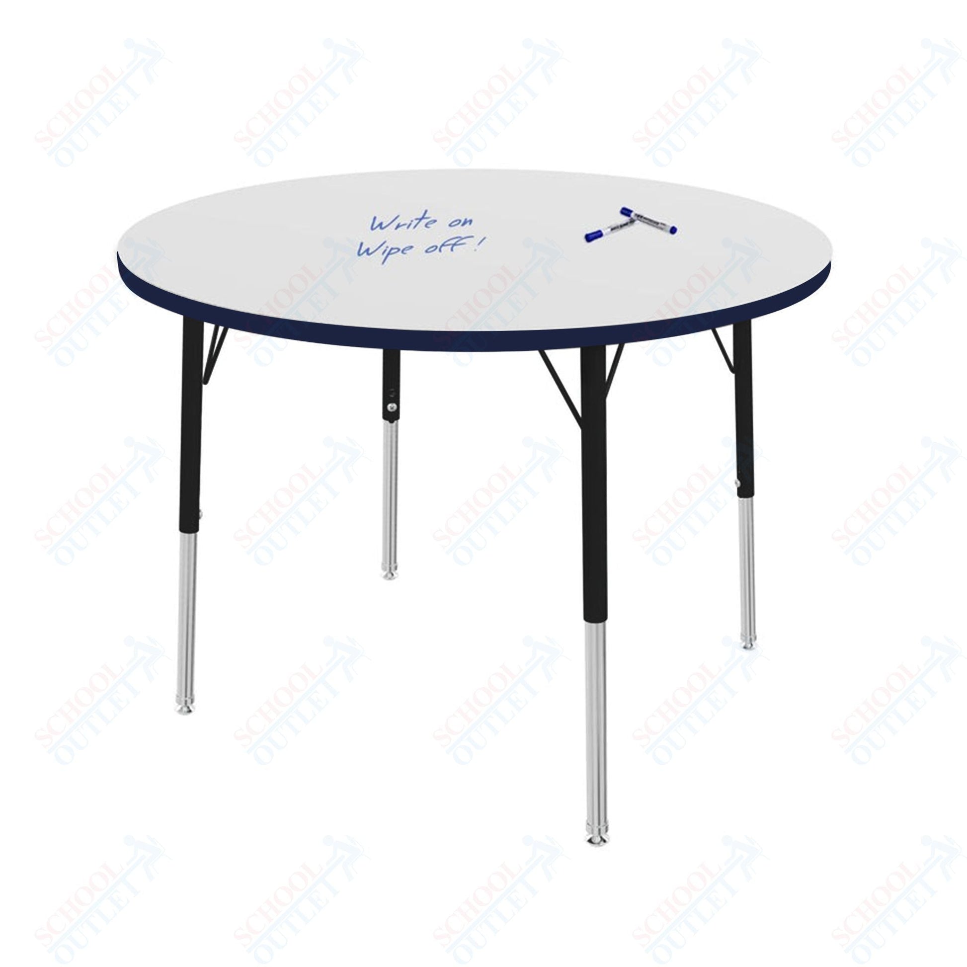 Marco MG2200 Series 36" Round Preschool Table w/ Dry Erase Top Adj Height 16" - 24" (MG2244 - DA) - SchoolOutlet