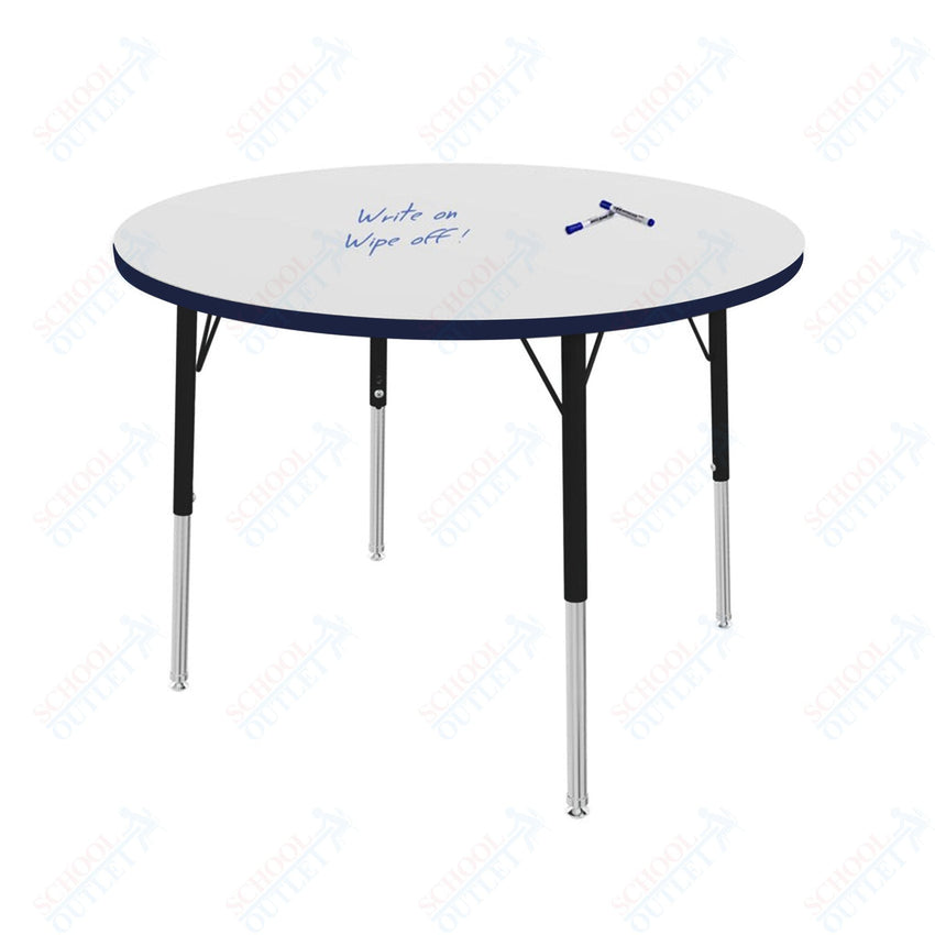 Marco MG2200 Series 36" Round Preschool Table w/ Dry Erase Top Adj Height 16" - 24" (MG2244 - DA) - SchoolOutlet