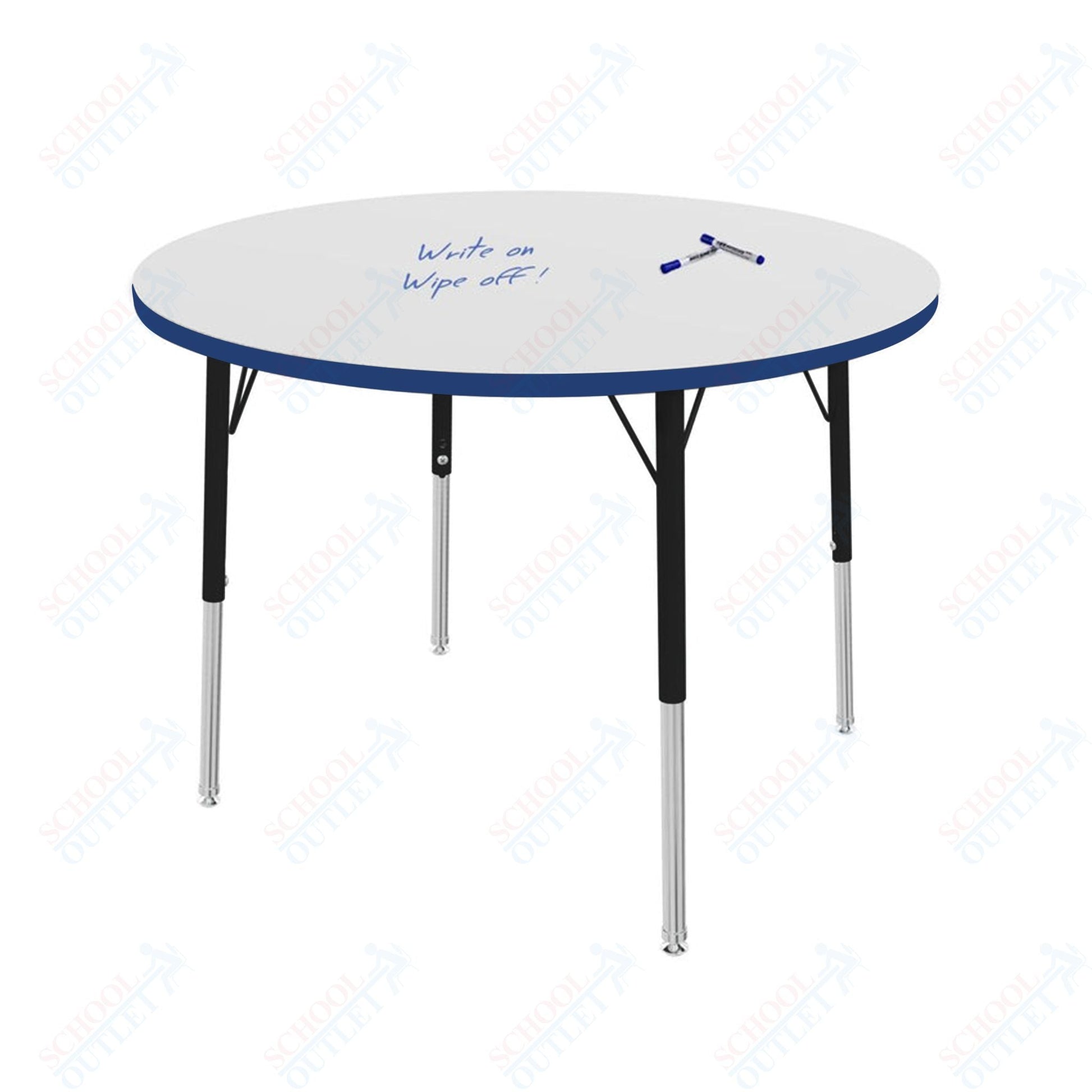 Marco MG2200 Series 36" Round Preschool Table w/ Dry Erase Top Adj Height 16" - 24" (MG2244 - DA) - SchoolOutlet