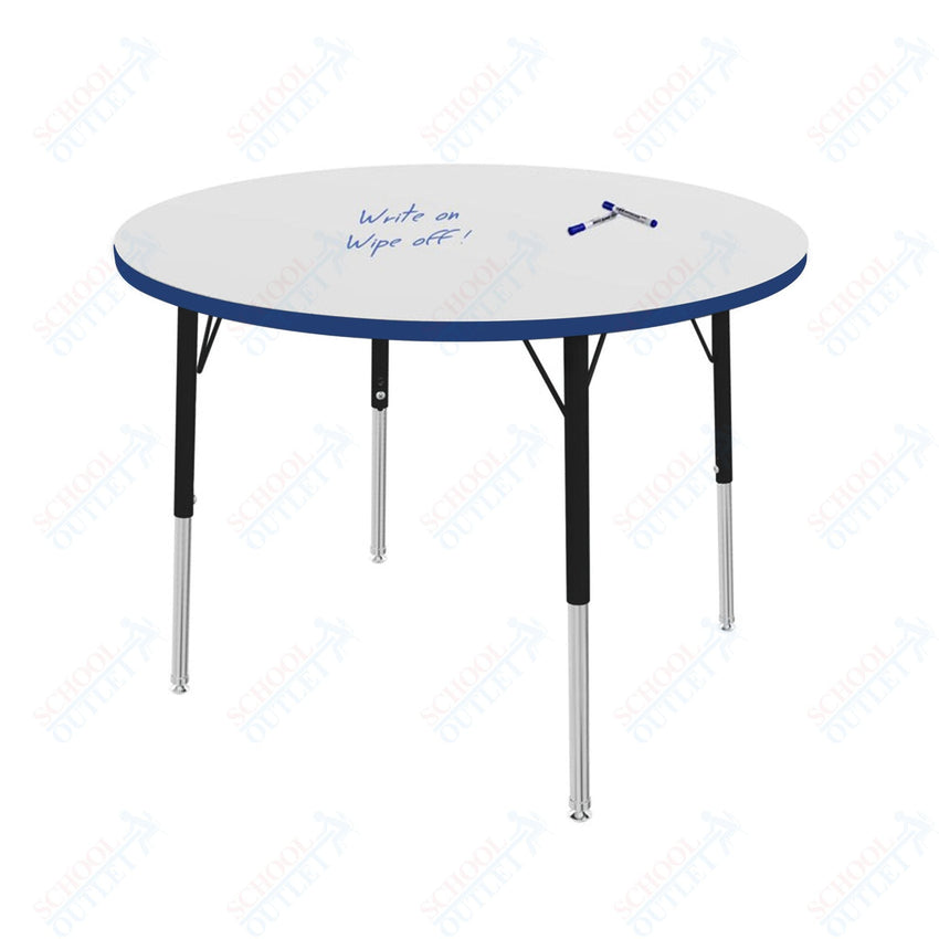Marco MG2200 Series 36" Round Preschool Table w/ Dry Erase Top Adj Height 16" - 24" (MG2244 - DA) - SchoolOutlet