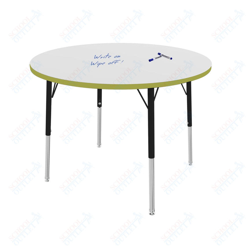 Marco MG2200 Series 36" Round Preschool Table w/ Dry Erase Top Adj Height 16" - 24" (MG2244 - DA) - SchoolOutlet