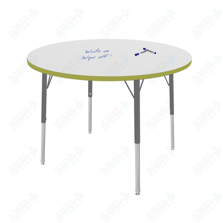 Marco MG2200 Series 36" Round Preschool Table w/ Dry Erase Top Adj Height 16" - 24" (MG2244 - DA) - SchoolOutlet